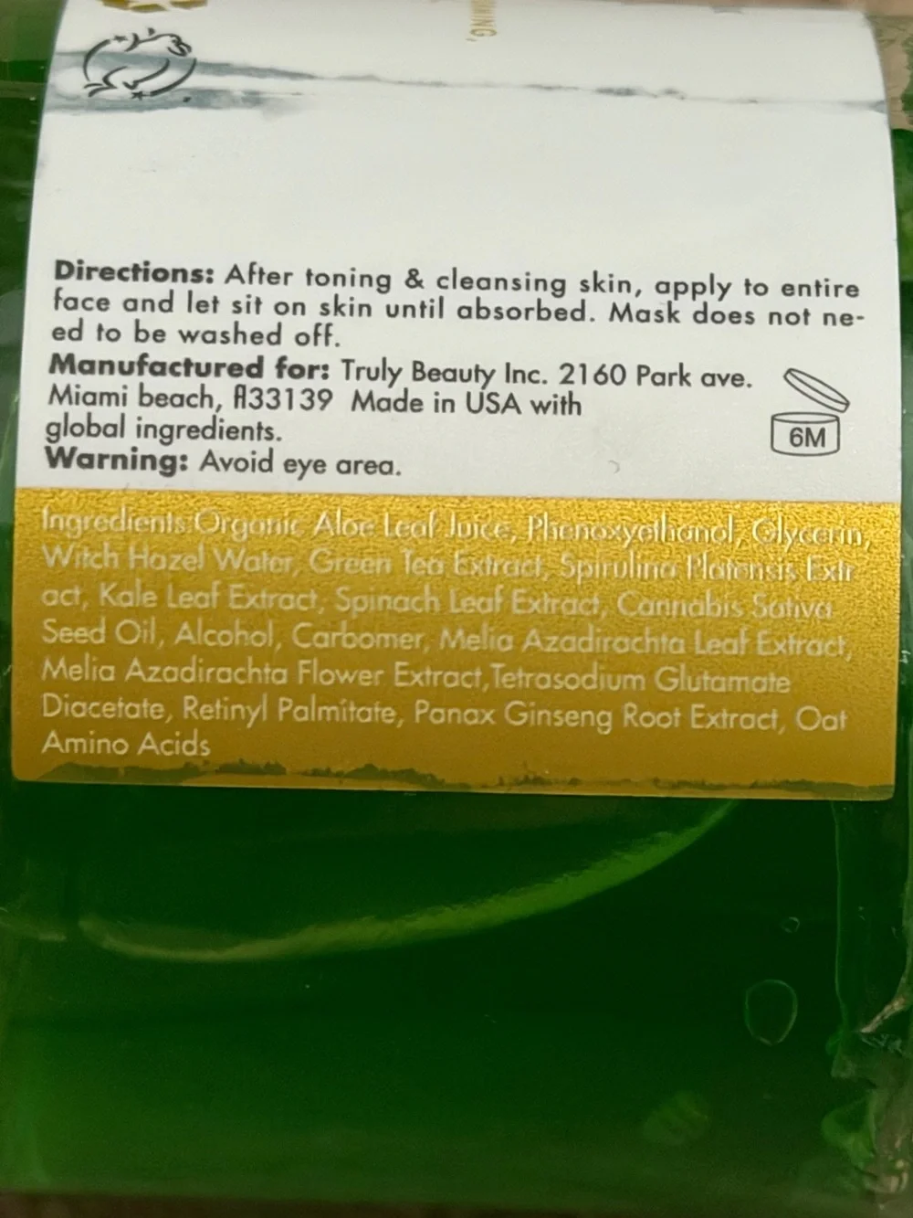 Truly Hemp Jelly Anti-Blemish Face Mask! New Sealed
